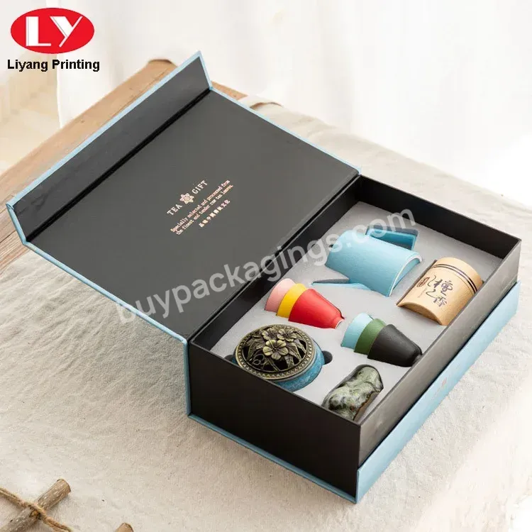 Custom Packaging Magnetic Lid Cardboard Paper Tea Set Luxury Gift Box