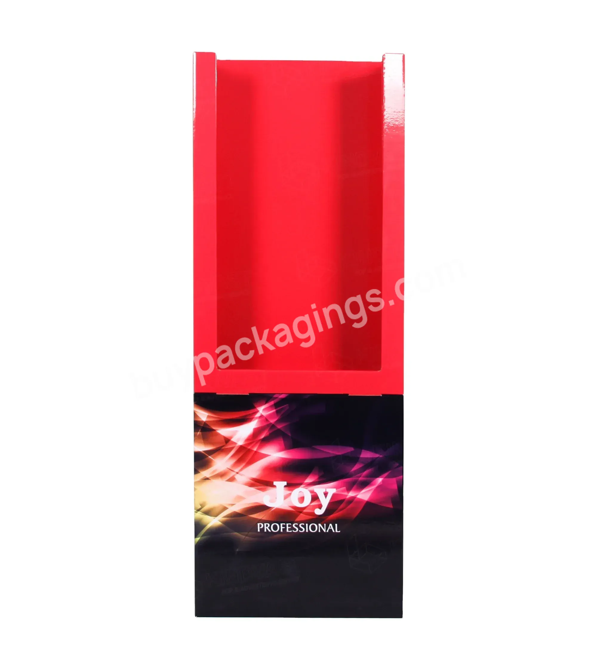 Custom Pos High Quality Non - Damaging Hair Dye Red Display Stand Corrugated Floor Display Dump Bin For Hair Dye Products - Buy Non - Damaging Hair Dye Cardboard Floor Display Stand,Cardboard Promotional Display Shelf For Shampoo Conditioner,Product