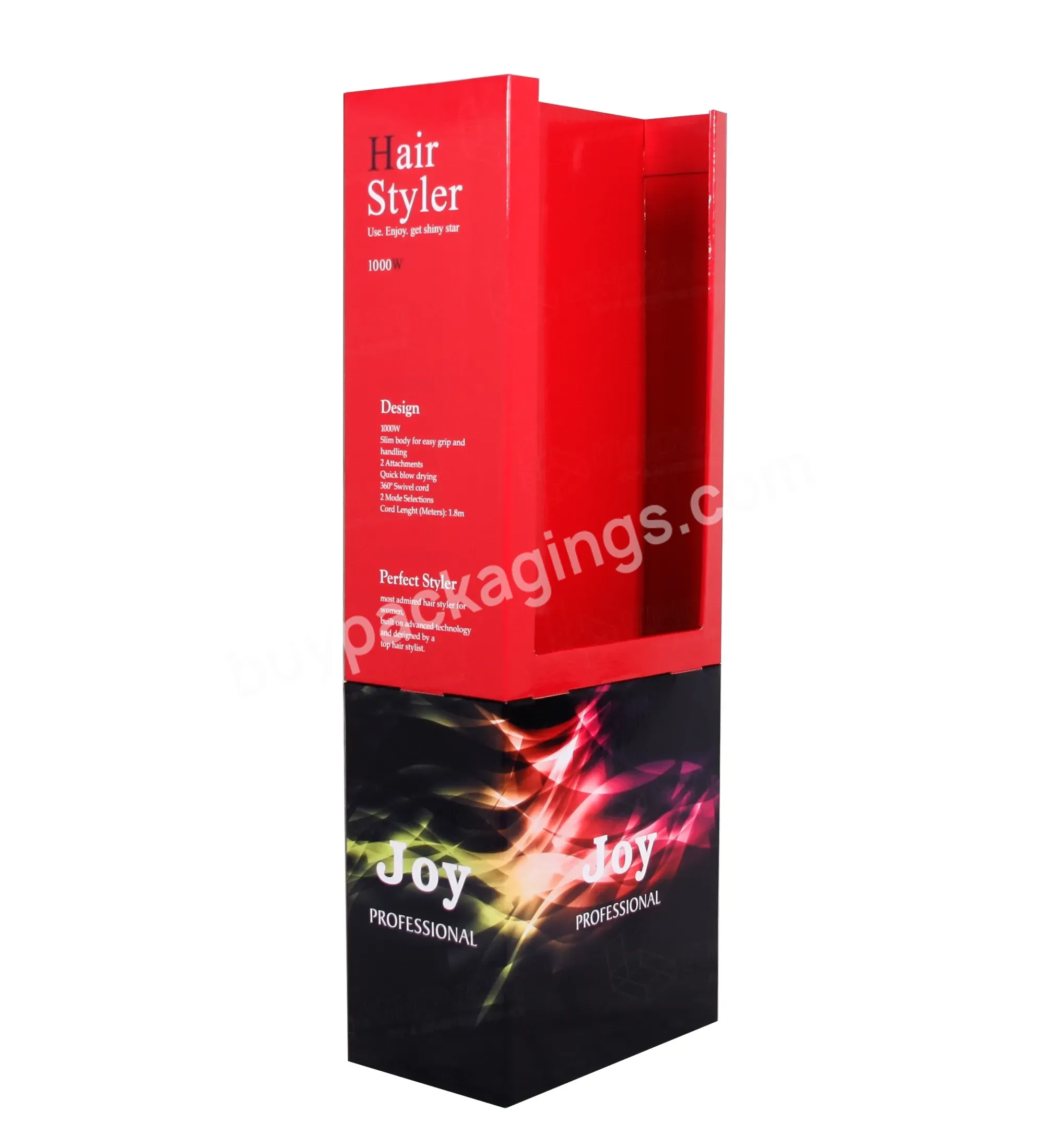 Custom Pos High Quality Non - Damaging Hair Dye Red Display Stand Corrugated Floor Display Dump Bin For Hair Dye Products - Buy Non - Damaging Hair Dye Cardboard Floor Display Stand,Cardboard Promotional Display Shelf For Shampoo Conditioner,Product