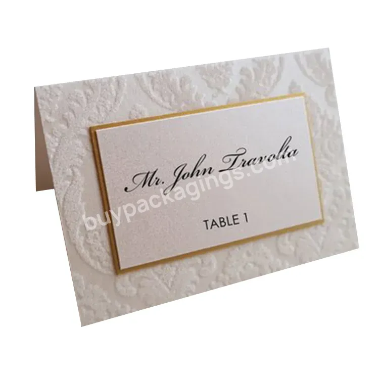 Custom Printed Luxury Paper Place Card Wedding Table Name Cards