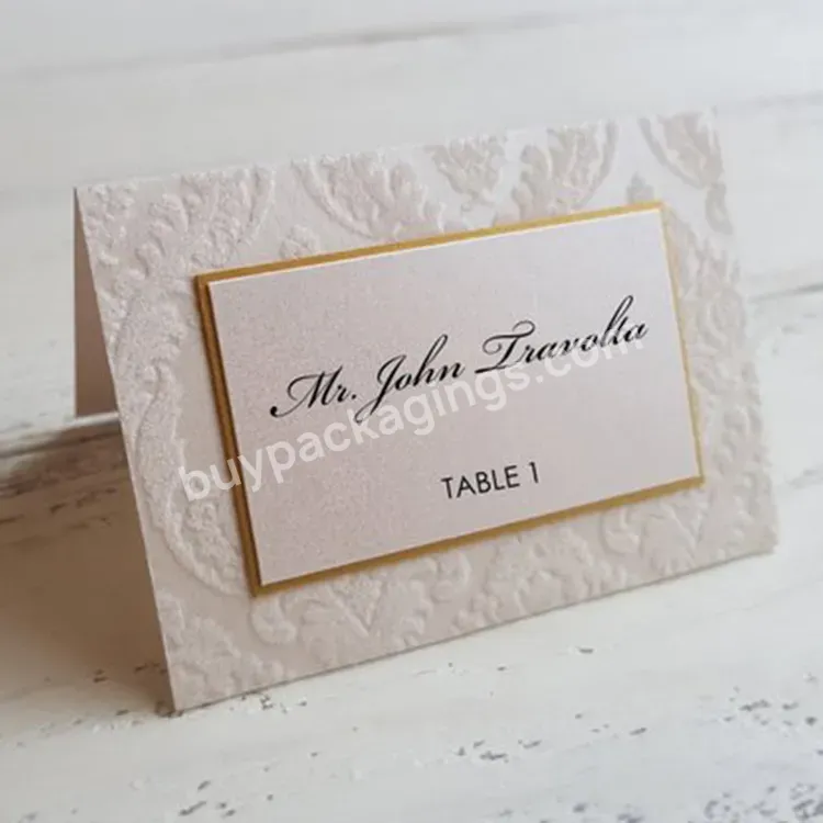 Custom Printed Luxury Paper Place Card Wedding Table Name Cards