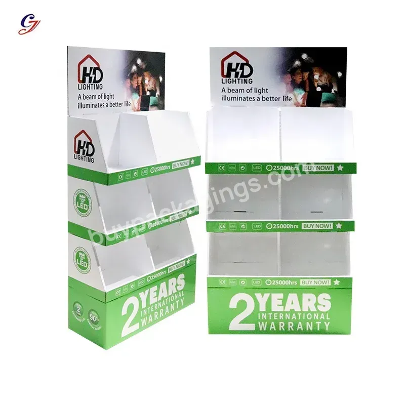 Custom Printing Paper Pdq Display Boxes Cardboard Display Stands For Led Light Bulb Product Retail Shop Store