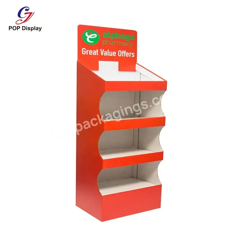 Custom Promotion Floor Cardboard Display Rack Corrugated Standing Unit Paper Shelf Tower For Bakery Beverage Retail Chain Store - Buy Floor Cardboard Display Rack,Corrugated Standing Unit,Beverage Cardboard Display.