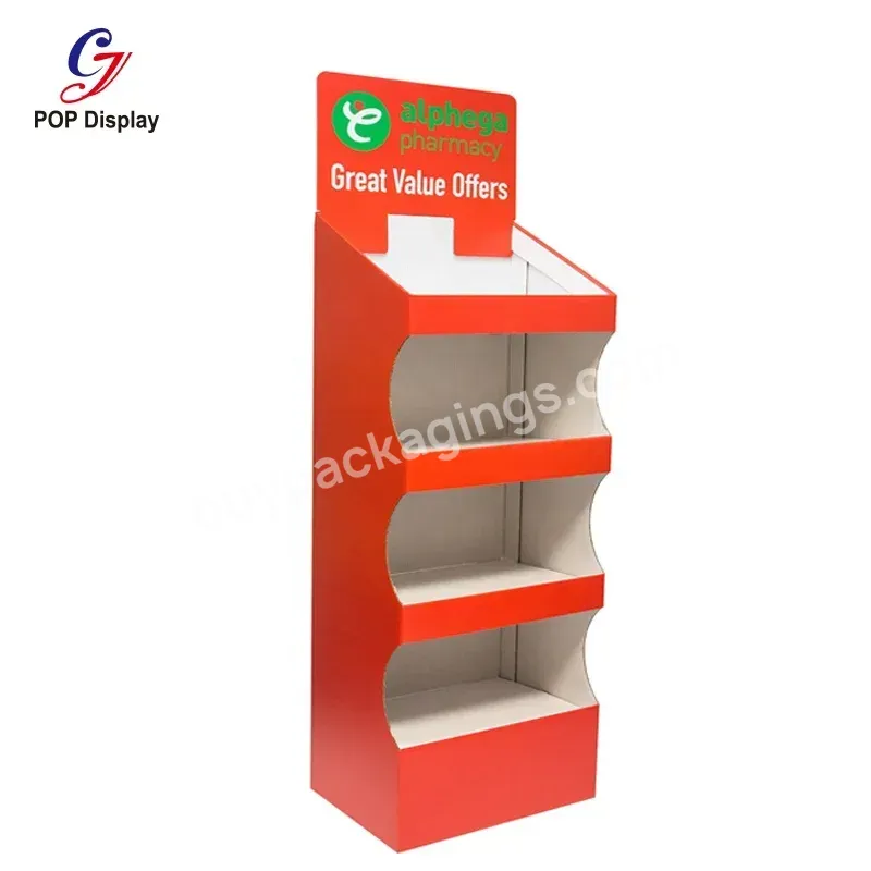 Custom Promotion Floor Cardboard Display Rack Corrugated Standing Unit Paper Shelf Tower For Bakery Beverage Retail Chain Store - Buy Floor Cardboard Display Rack,Corrugated Standing Unit,Beverage Cardboard Display.