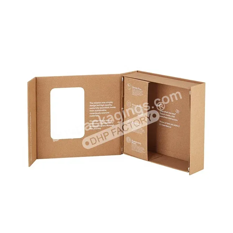 Custom Recycled Magnet Cardboard Foldable Boxes Kraft Paper Magnetic Closure Folding Collapsible Gift Box With Clear Pvc Window