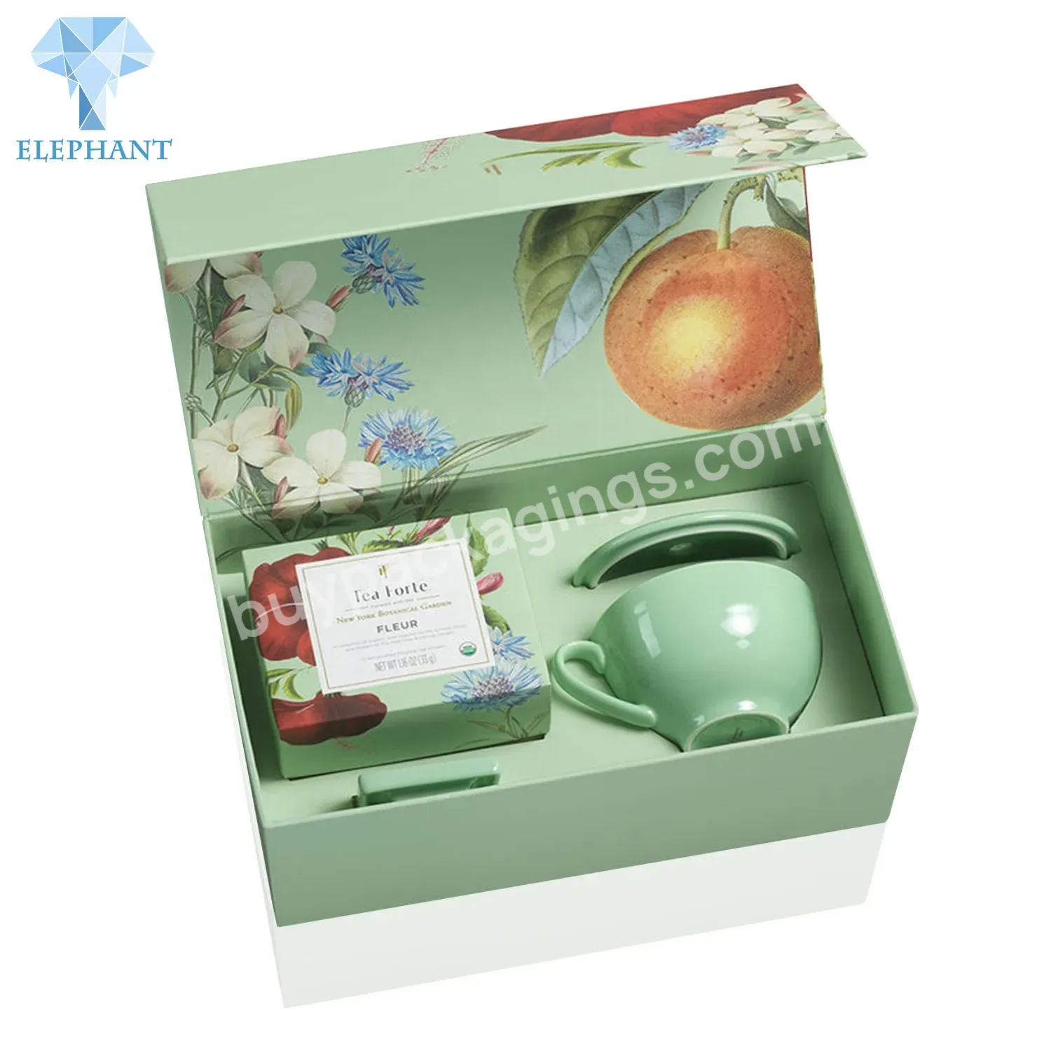 Custom Tea Pot With Color Box Packing Tea Cup And Saucer Packaging Box