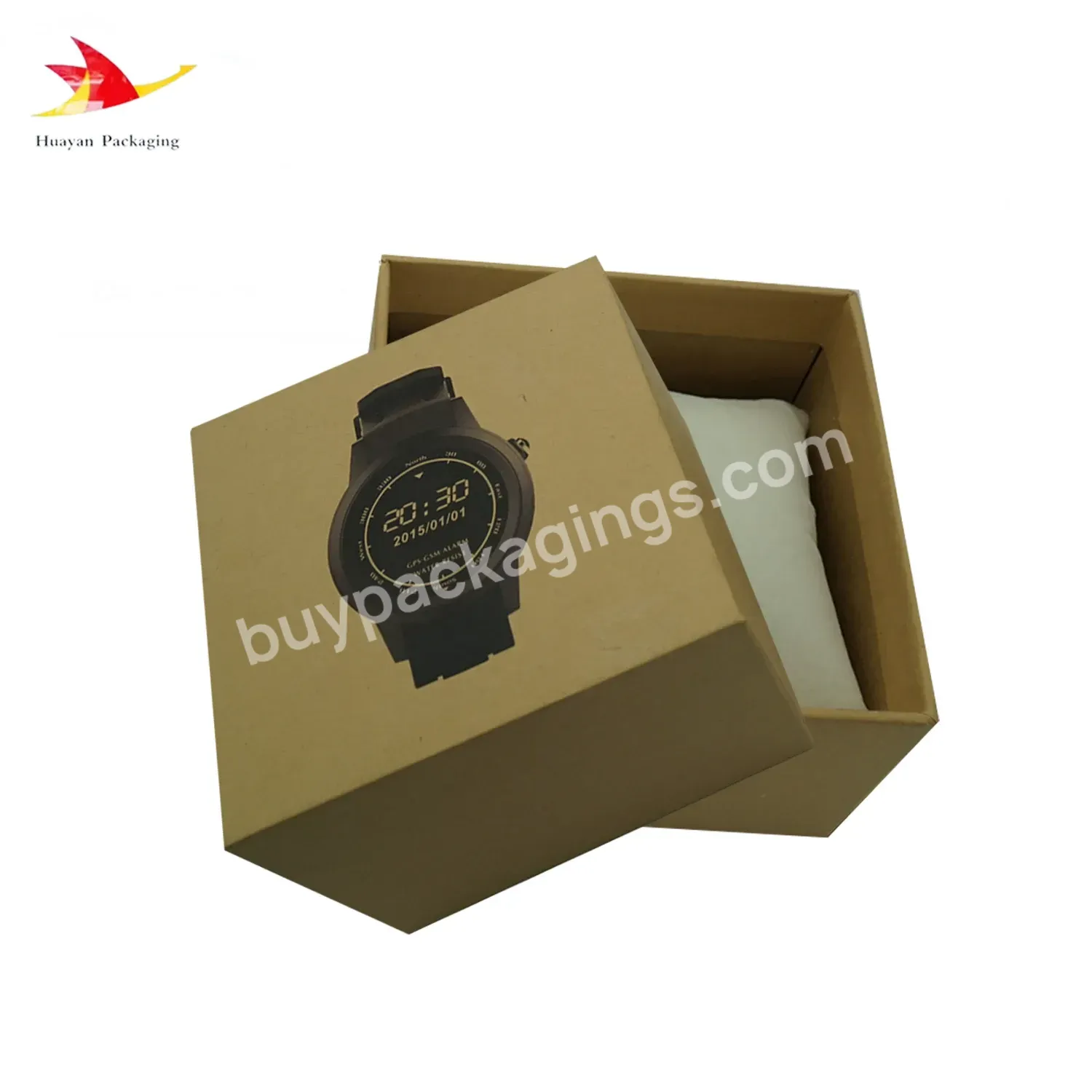 Custom Watch Storage Box Built-in Eco-friendly Kraft Pillow Luxury Packaging Of Electronic Products