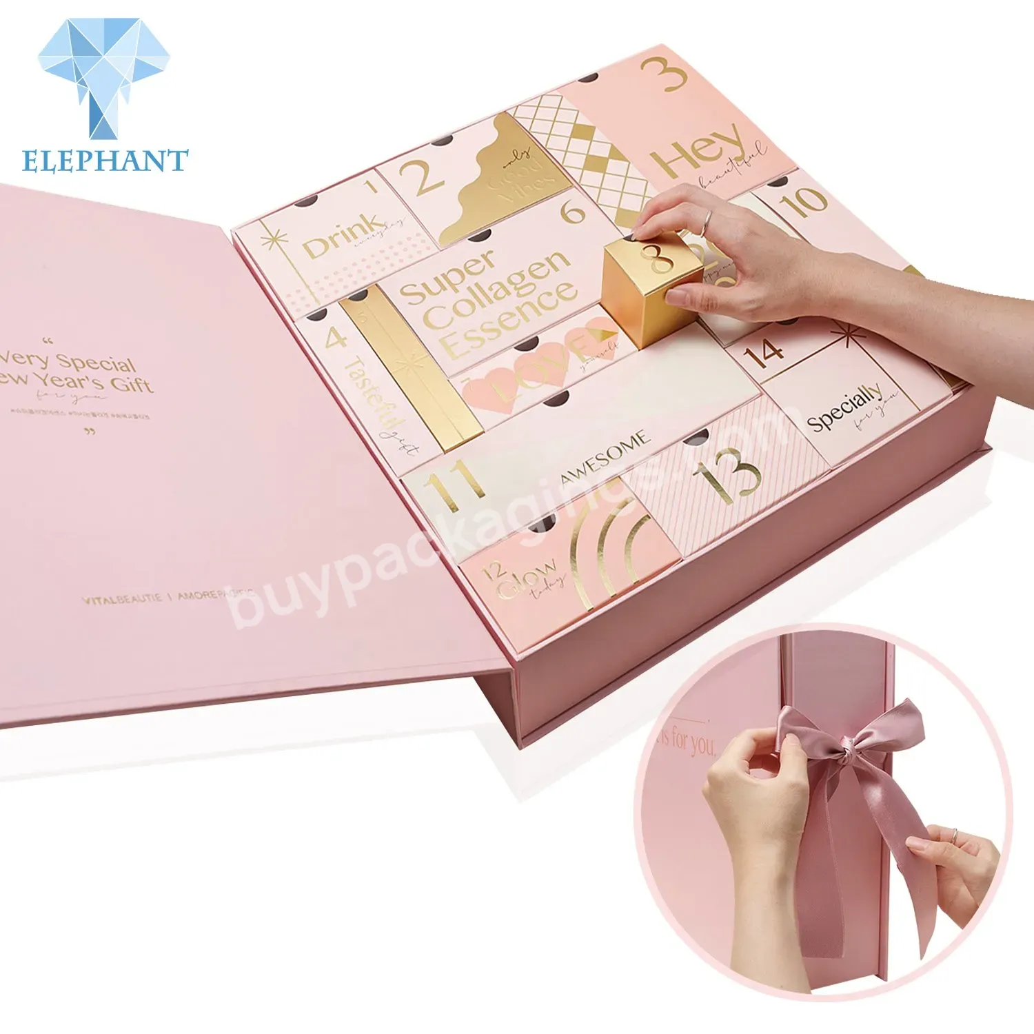 Custom Wedding Bridesmaid Suprising Paper Cosmetic Large Swith Ribbon Luxury Gift Box
