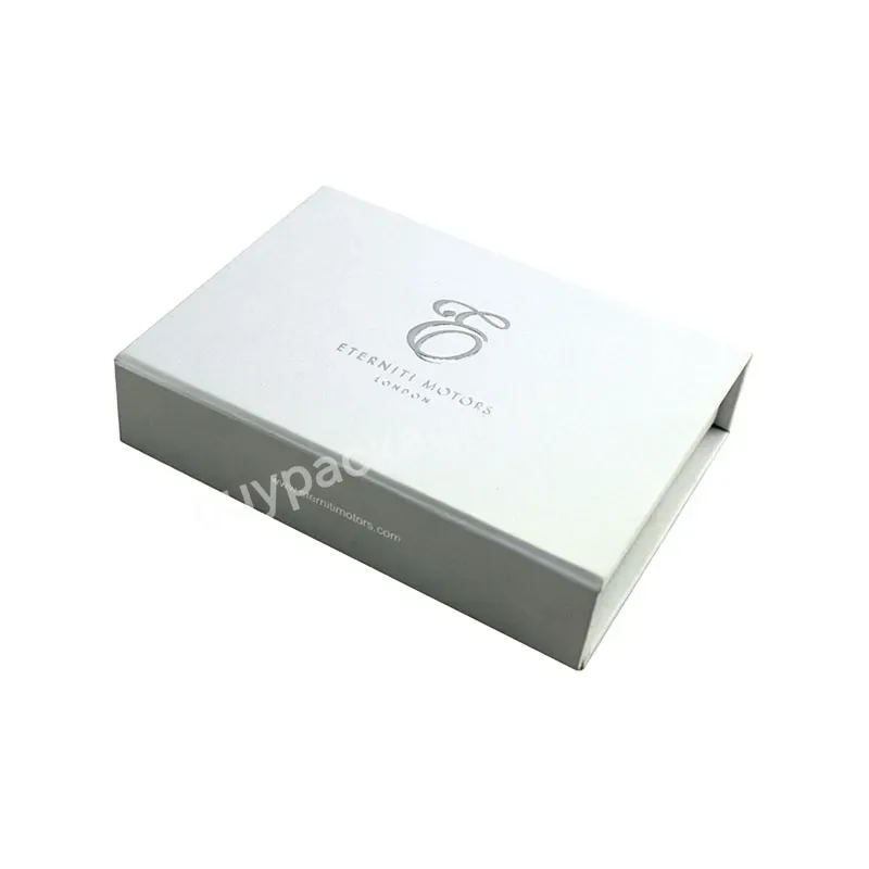 Custom White Color Flip-top With Hot Stamping Foil Silver Carton Box Magnetic Gift Paper Packaging Box