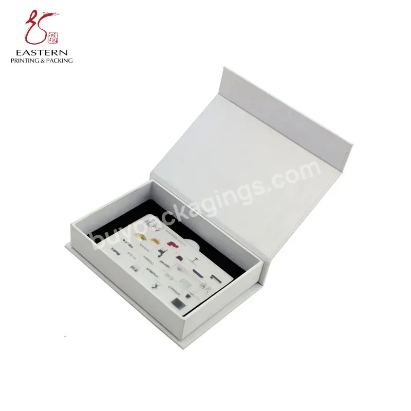 Custom White Color Flip-top With Hot Stamping Foil Silver Carton Box Magnetic Gift Paper Packaging Box