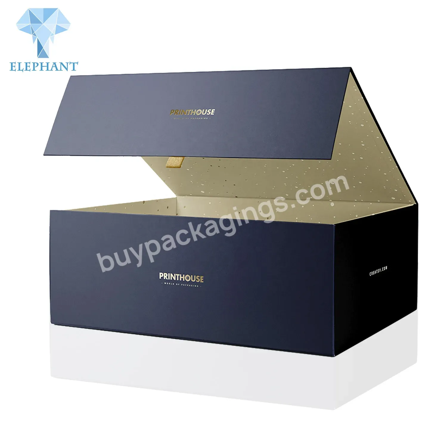 Custom Wholesale Luxury Hot Stamping Logo Magnetic Close Black Foldable Gift Box