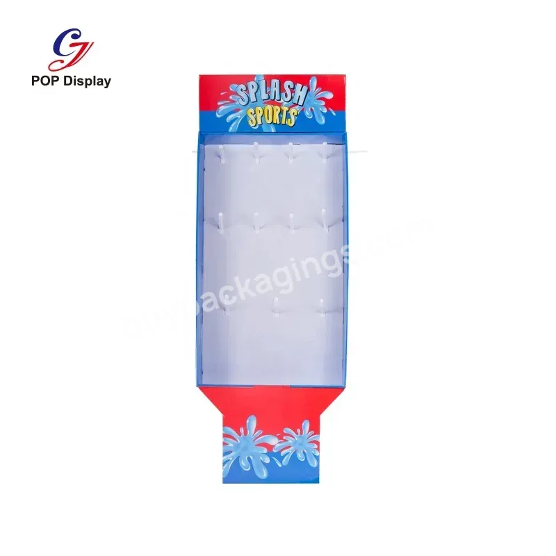 Customer Design Logo Printing Paper Cardboard Corrugated Hook Display Floor Stand With Peg Hook Hanging Toy At Department Store - Buy Cardboard Display Hook,Cardboard Hook Display Stand,Paper Display Stand With Hook.