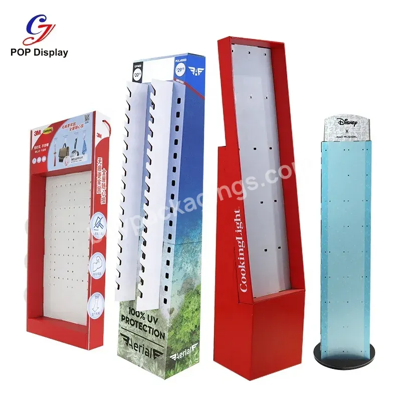 Customer Size Cardboard Rotating Display Stand With Peg Hooks 4 Sides Corrugated Paper Hanging Displays For Shoes Promotion - Buy Cardboard Rotating Display,Corrugated Paper Shoe Display,Cardboard Peg Hook Displays.