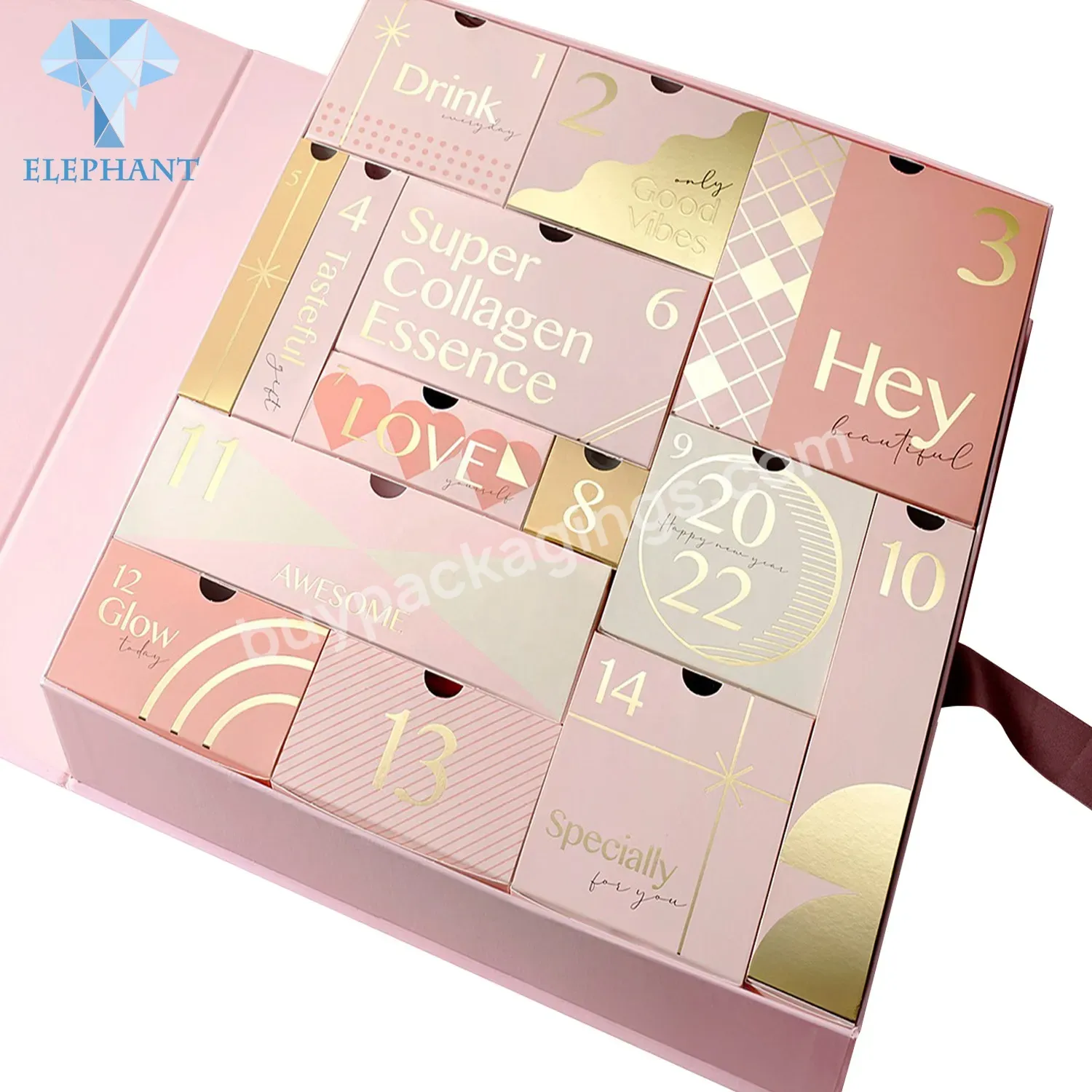 Customize Surprised Advent Calendar Makeup Cosmetic Packaging Box