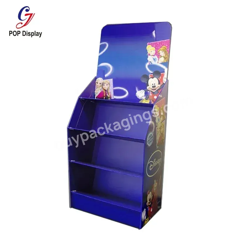 Customized 4 Shelves Heavy Duty Paperboard Rack Cardboard Display Templates Supermarket Corrugated Stand For Promotion Toy