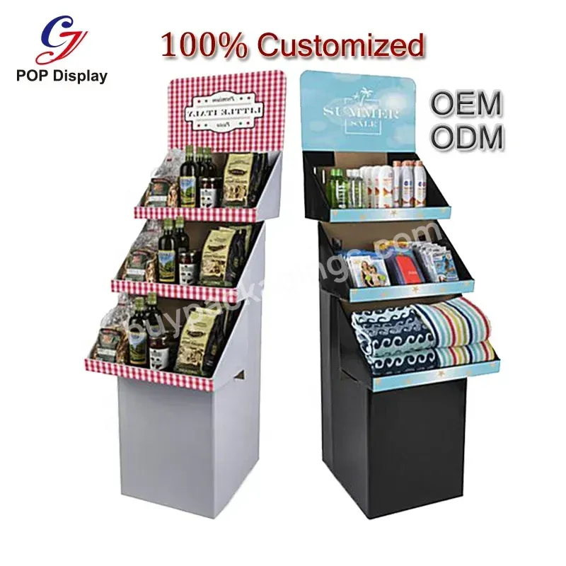 Customized Assembly Cardboard Products Display Stand Corrugated Carton Floor Paper Shelf Unit Advertising Comic Books At Library