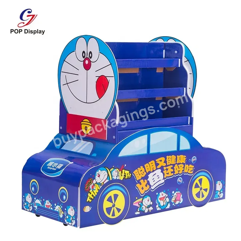 Customized Back To School Bus Shaped Cardboard Display Stand Paper Corrugated Floor Free Standing Promotion Stationery Pencil