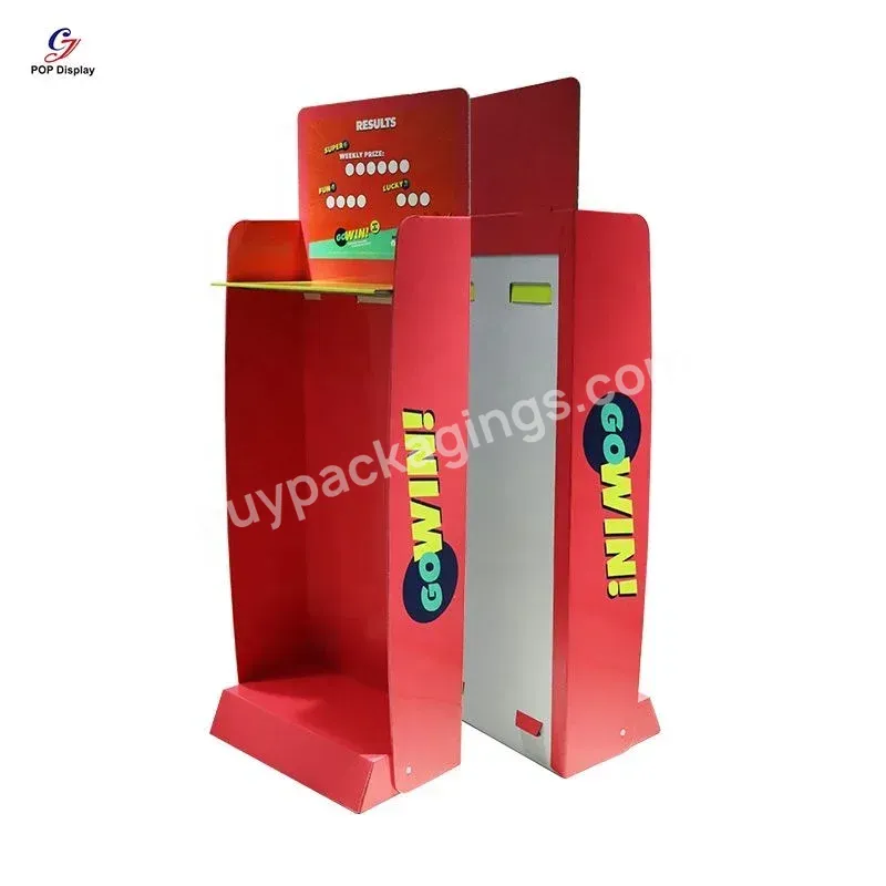 Customized Brand Festival Christmas Gift Ornament Cardboard Floor Display Stand With Hanging Peg Hook Socks Promotion