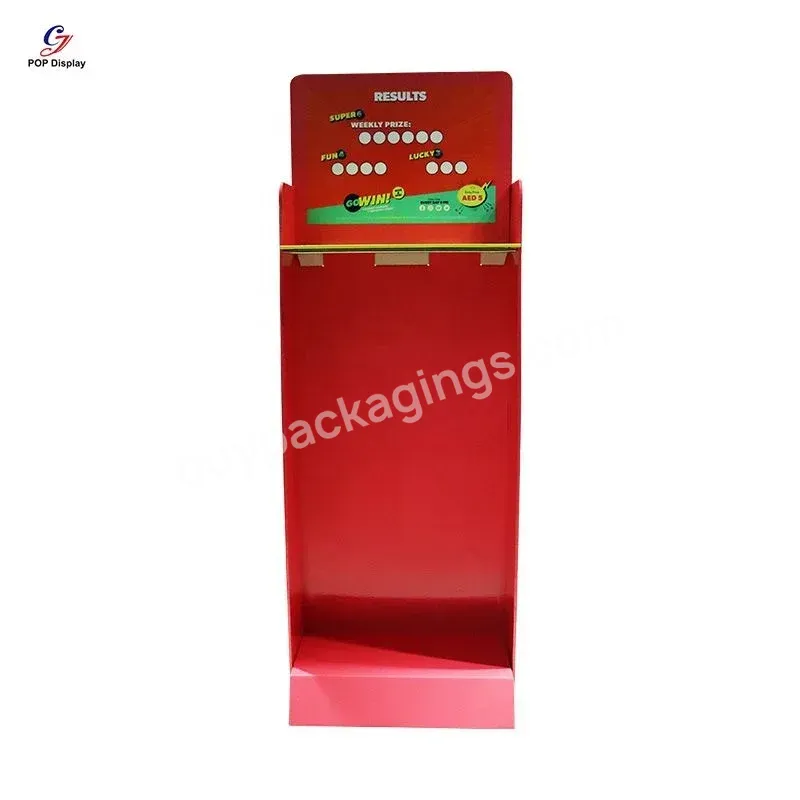 Customized Brand Festival Christmas Gift Ornament Cardboard Floor Display Stand With Hanging Peg Hook Socks Promotion