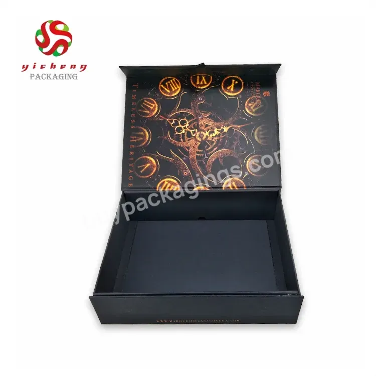 Customized Cardboard Magnetic Paper Box Luxury Magnet Black Gift Boxes For Clothes Shoes Packaging