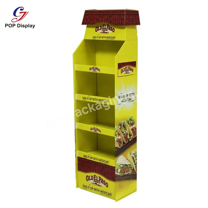 Customized Color Template Cardboard Display Rack Paper Corrugated Retail Store Stand For Snack Biscuit Product Shops - Buy Cardboard Retail Display,Paper Display Stand,Cardboard Product Display.