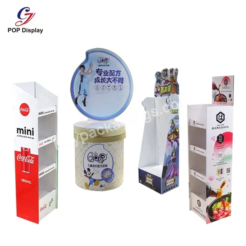 Customized Colors Single Sided Supermarket Display Unit Cardboard Paperboard Floor Shelves Retail Promotion Cookie Beverage - Buy Supermarket Display Unit,Supermarket Display Promotion,Single Sided Supermarket Display.