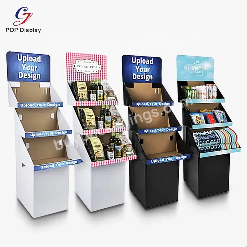 Customized Fashion Design Foldable Cardboard Display Case Supermarket Shelves Corrugated Display Units Advertising Books Toys