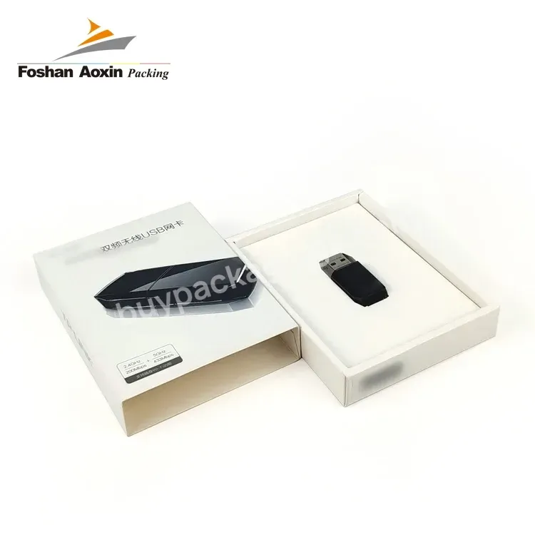 Customized Free Design Usb Flash Drive Blister Folding Paper Packaging Shipping Box With Shockproof Liner
