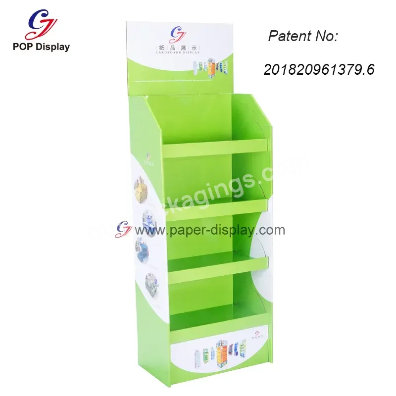 Customized Logo Foldable Paper Display Shelf Folding Cardboard Display Stand Promotion At Department Store - Buy Paper Display Shelf,Folding Cardboard Display Stand,Cardboard Paper Display.