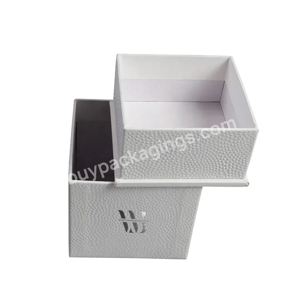 Customized Logo Gold Foil Mixed Color Square Gift Box With Lid And Base For Art Ware Packaging With Lid And Base