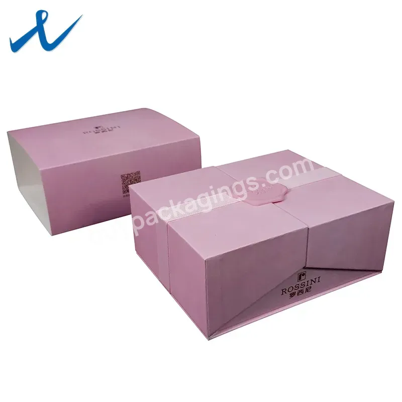 Customized Logo Pink Luxury Magnet Box Jewelry Watch Gift Paper Cardboard Magnetic Packaging Box