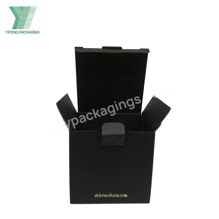 Customized Logo Printing Corrugated Folding Cardboard Box Packaging Matte Black Foldable Gift Paper Boxes