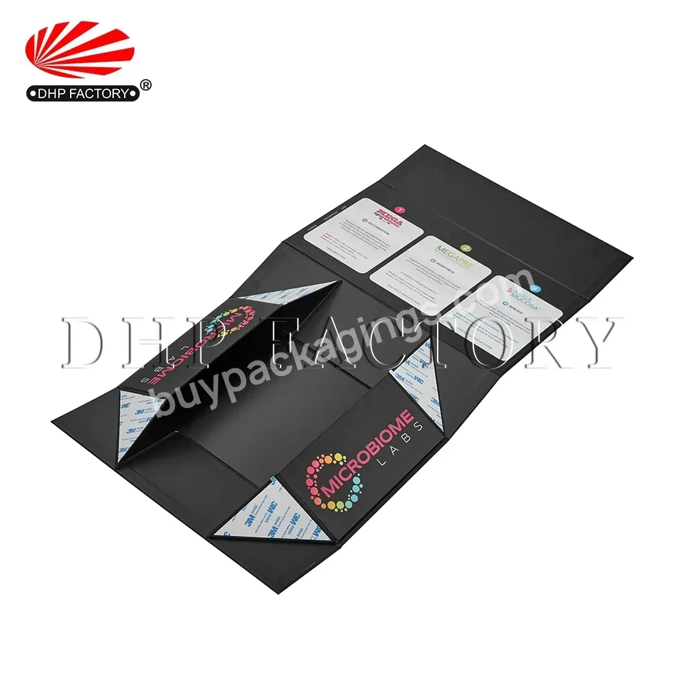 Customized Logo Rigid Cardboard Electronic Products Gift Black Book Shaped Box Packaging Folded With Paper Card Insert