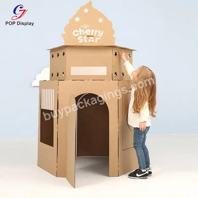 Customized Paper House Cardboard Craft Mini House Children Kids Baby Play At Home - Buy Paper House,Children Play Paper House,Baby Paper House Craft.