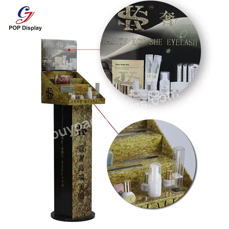 Customized Pos Customer Display Paper Free Standing Cardboard Display Unit Promotion Skincare Cream Cosmetic Make Up Tester