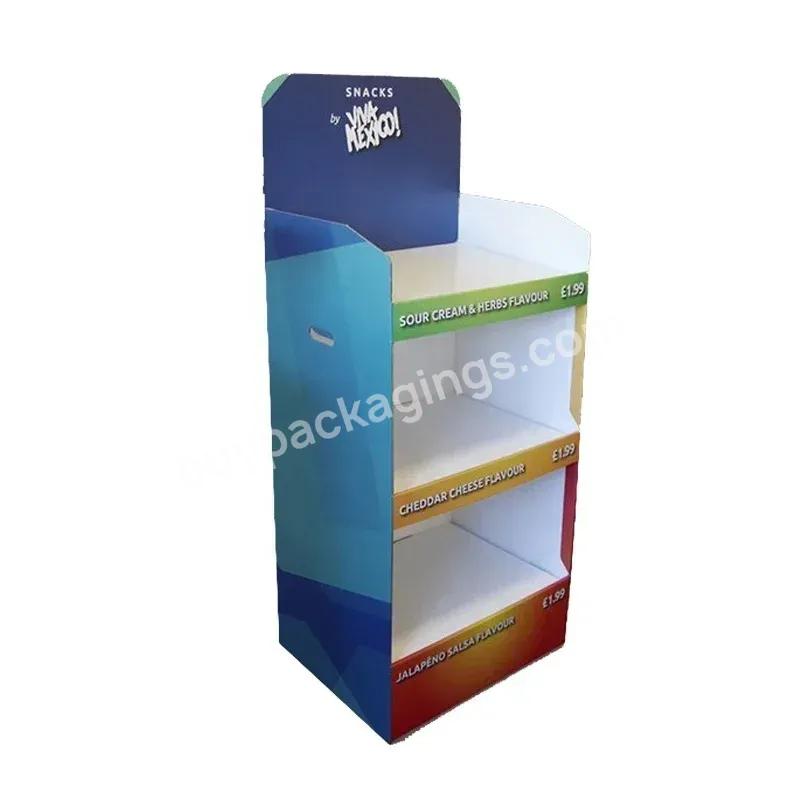 Customized Promotion Led Bulb Paper Display Stand Waterproof Cardboard Corrugated Supermarket Bread Bakery Flooring Shelf Tower