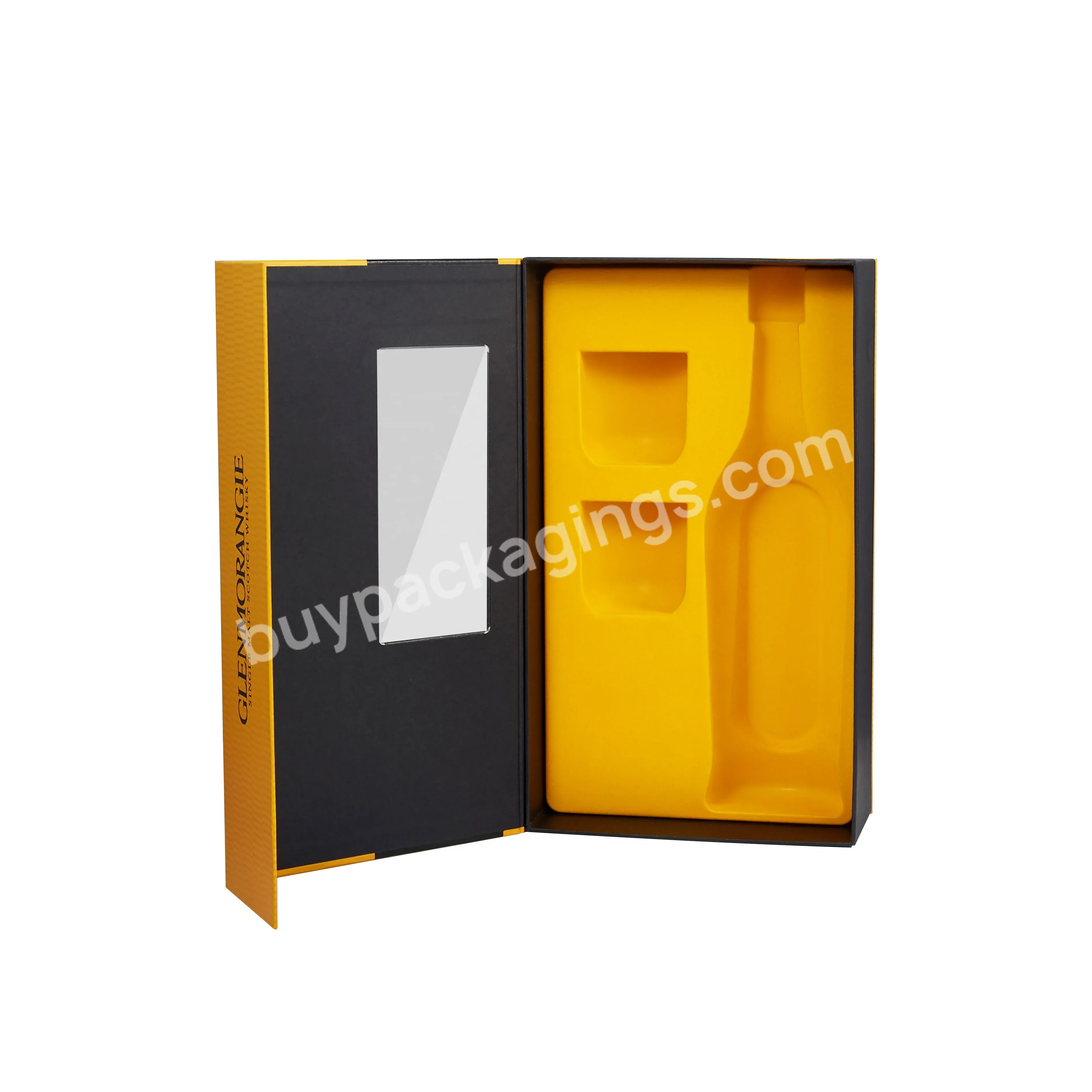 Customized Rigid Paper Cardboard Wine Spirits Bottle Packaging High Quality Luxury Whiskey Gift Box