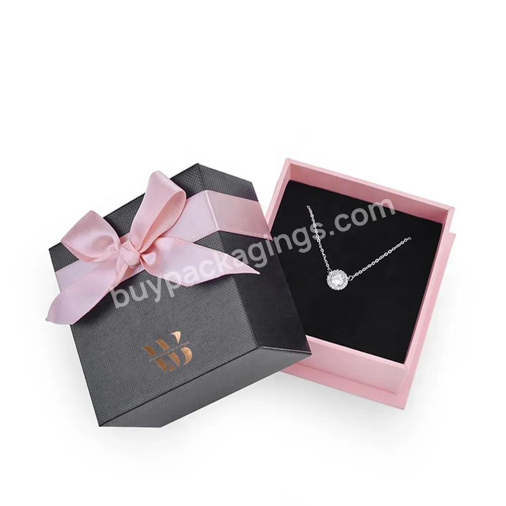 Customized Shape Mixed Color Gift Box With Lid And Base For Jewelry Necklace Packaging With Your Logo Printed With Sponge Inside