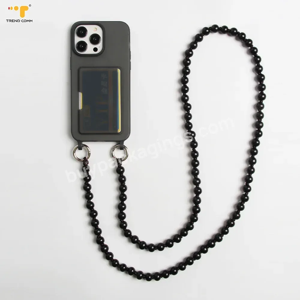 Cute Waterproof Universal Necklace Phone Cases With Strap Wrist Strap Cell Mobile Leather 11 12 13 14 15 Max - Buy Mobile Phone Straps,Beaded Phone Strap,Flower Bead Phone Strap.