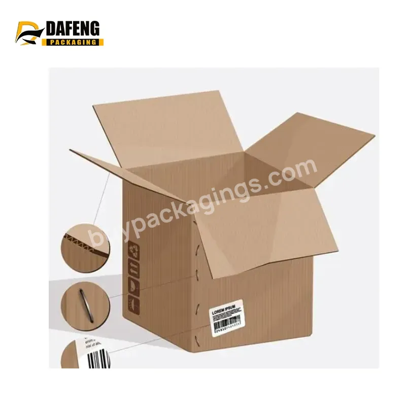 Dafeng Biodegradable Clothing Fold Corrugated Kraft Paper Box Cardboard Mailer Custom Shipping Boxes With Logo Packaging