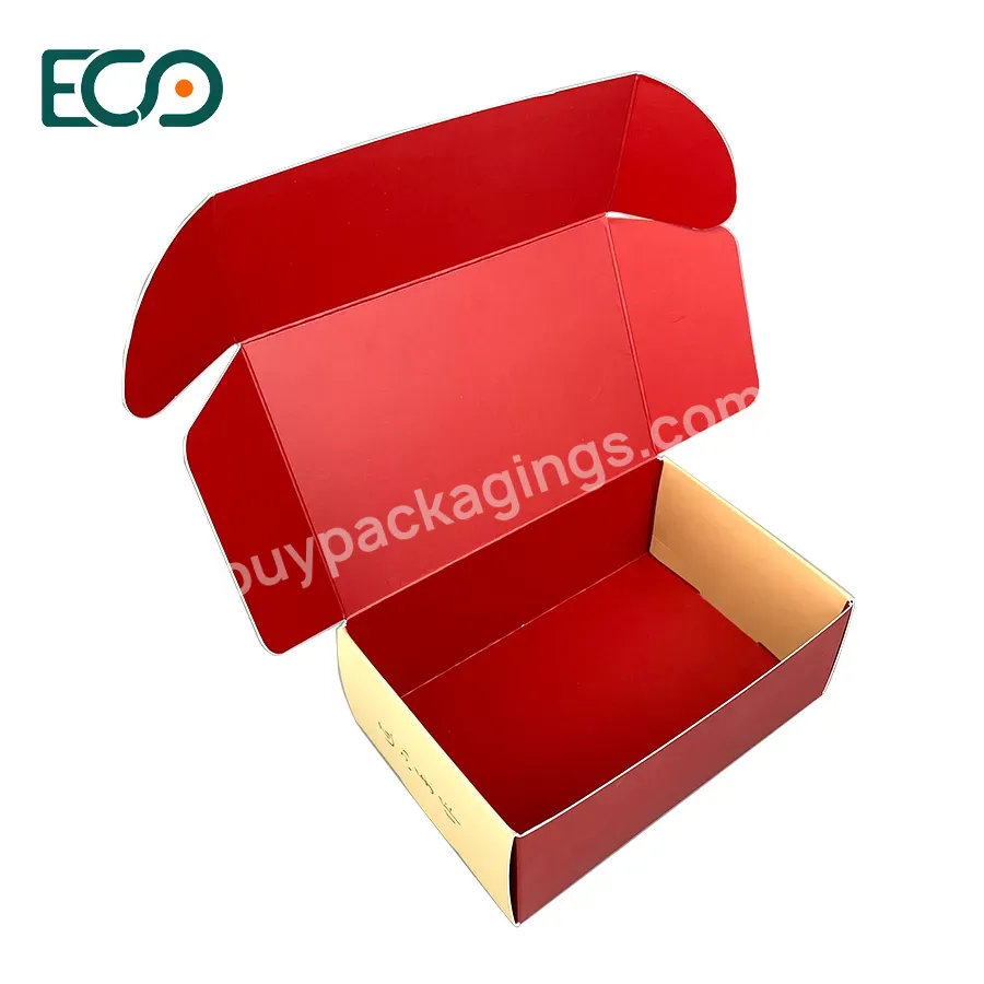 Dark Red Corrugated Mailer Shipping Box Fathers Day Box Wholesale Custom Paper Packaging Box With Gols Printing