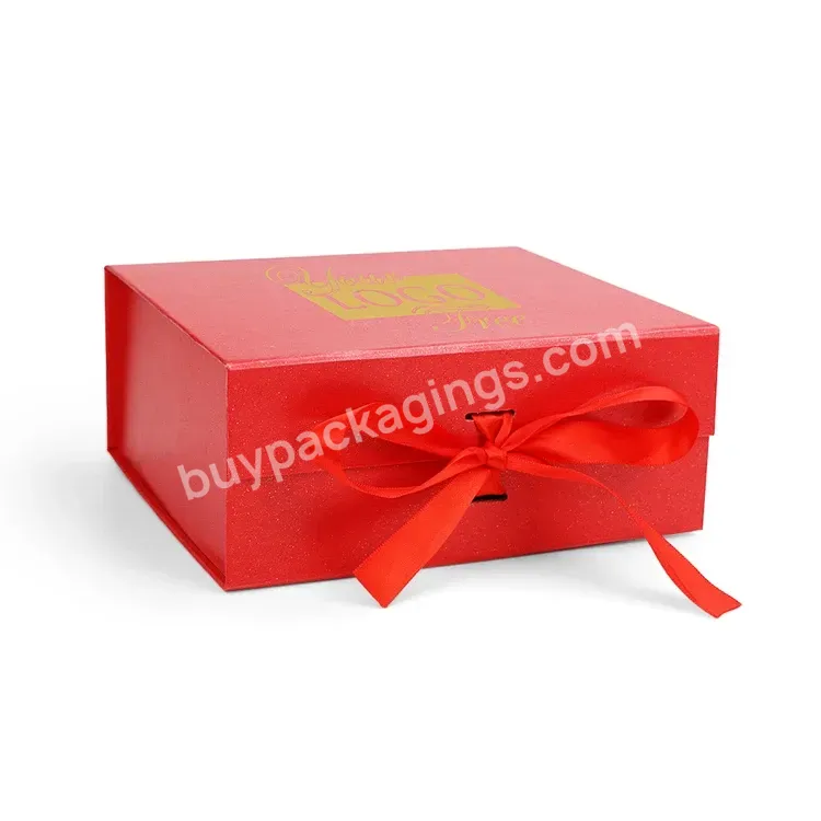 Delicate Leading Industry Pillowcase Magnetic Low Price Cardboard Appearance Paper Large Rectangle Red Gift Custom Folding Box