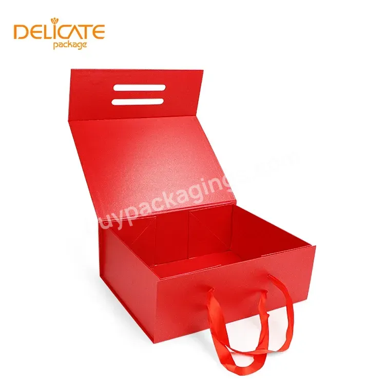 Delicate Leading Industry Pillowcase Magnetic Low Price Cardboard Appearance Paper Large Rectangle Red Gift Custom Folding Box