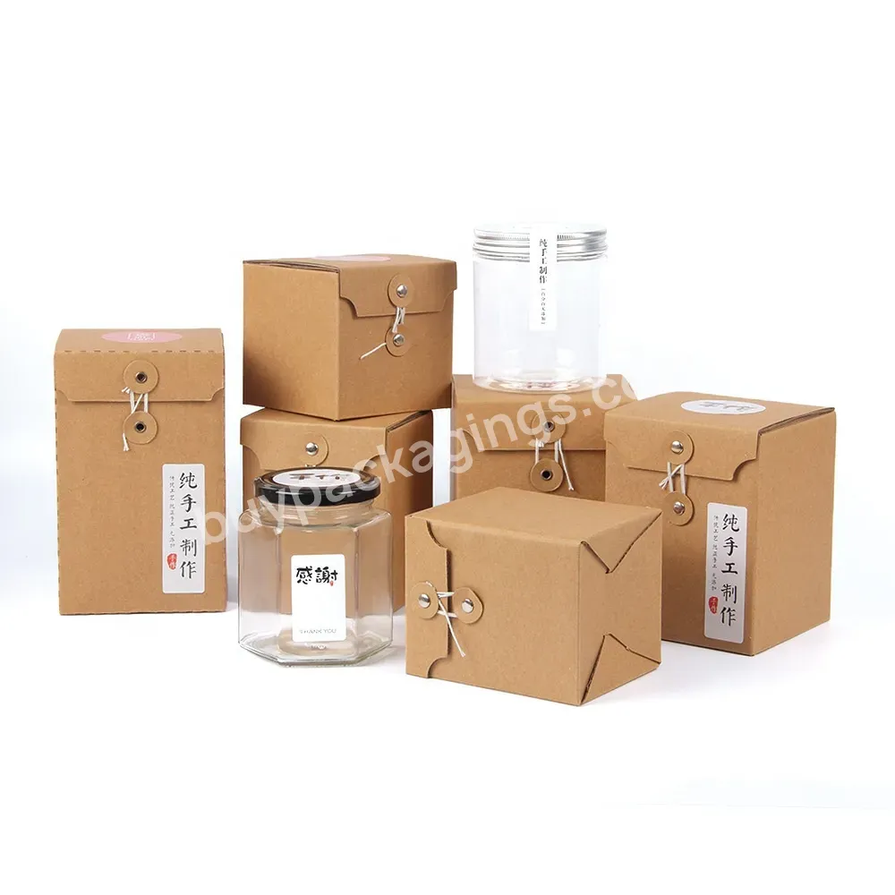 Delicate Printed Thickened Kraft Paper Rectangle Honey Jam Jar Glass Packing Boxes