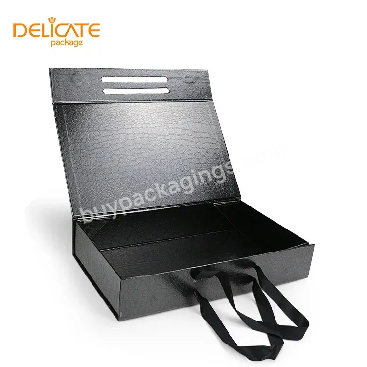 Delicate Wholesale Custom Magnetic Folding Box With Ribbon Wedding Gift Box Packaging Paper Board Fold Cardboard Printed