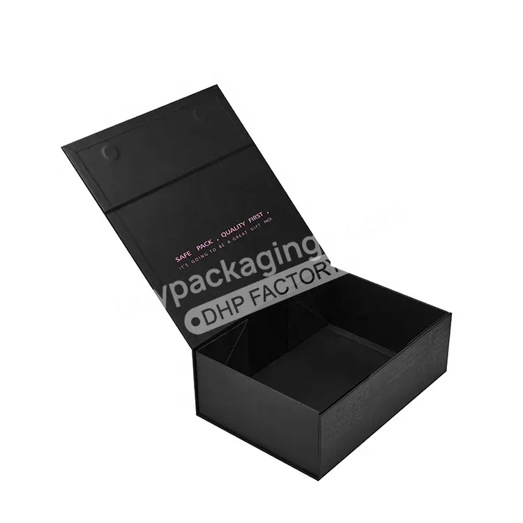 Dhp Factory Luxury Custom Matte Black Uv Coating Folding Storage Magnetic Gift Box Paper Packaging Candle Aromatherapy Product