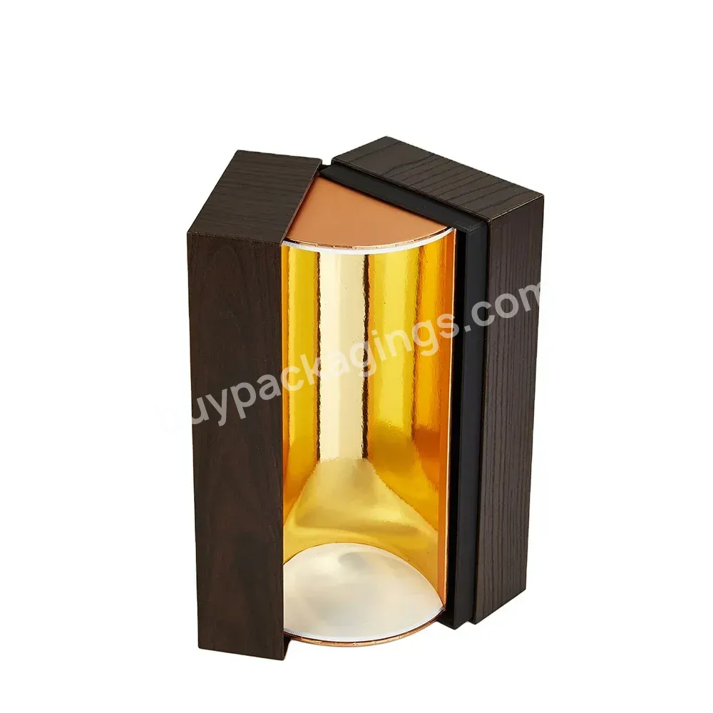 Display Door Open Magnetic Closure Bottle Gift Printed Gold Paper Luxury Packaging Wine Box