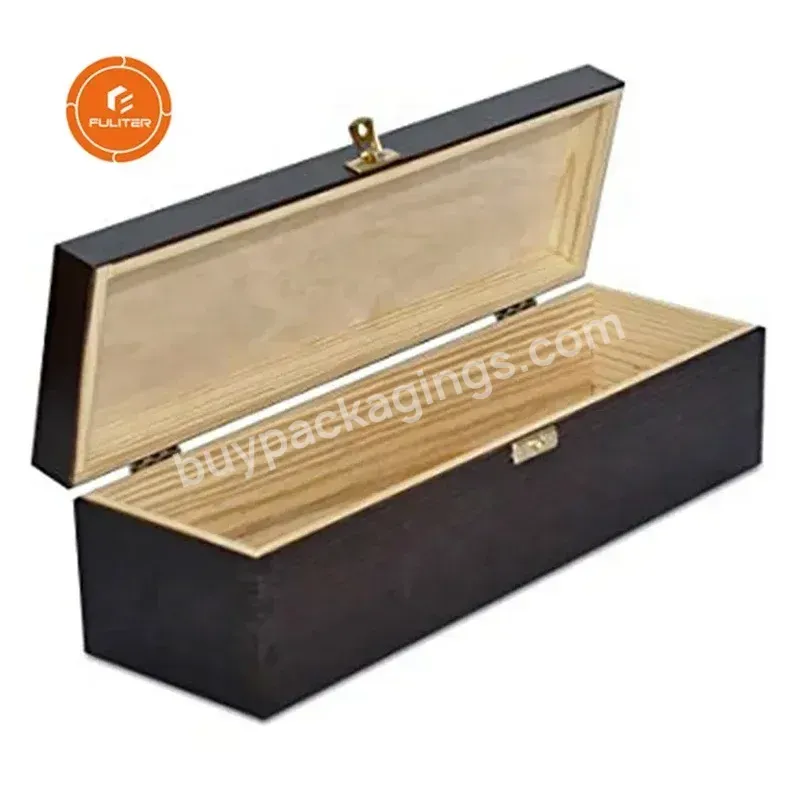 Diy Logo Pine Wooden Wine Packing Gift Box With Lock