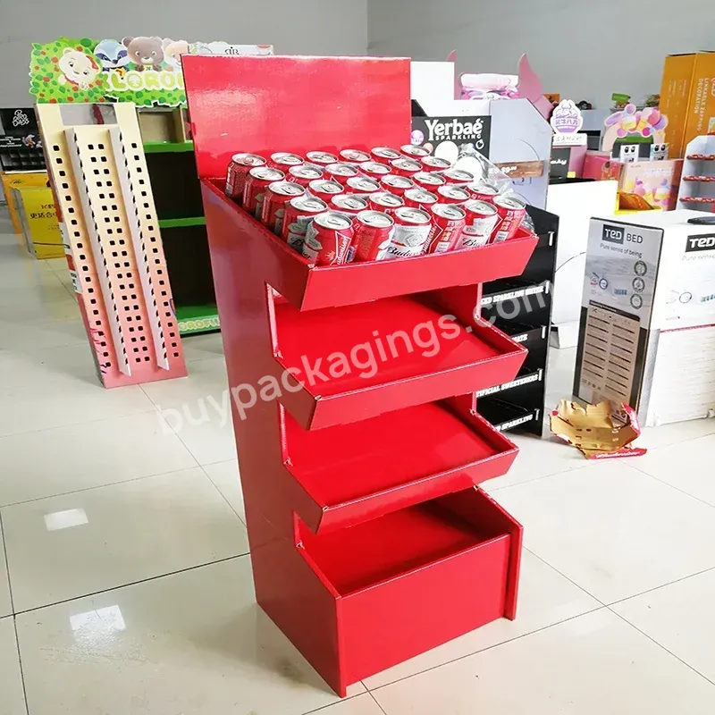 Easy Set Up Cardboard Product Display Stands Custom Retail Corrugated Floor Shelf Rack Supermarket For Beer Can Drinking - Buy Cardboard Product Display Stands,Cardboard Box Display,Display Stand For Drinking.