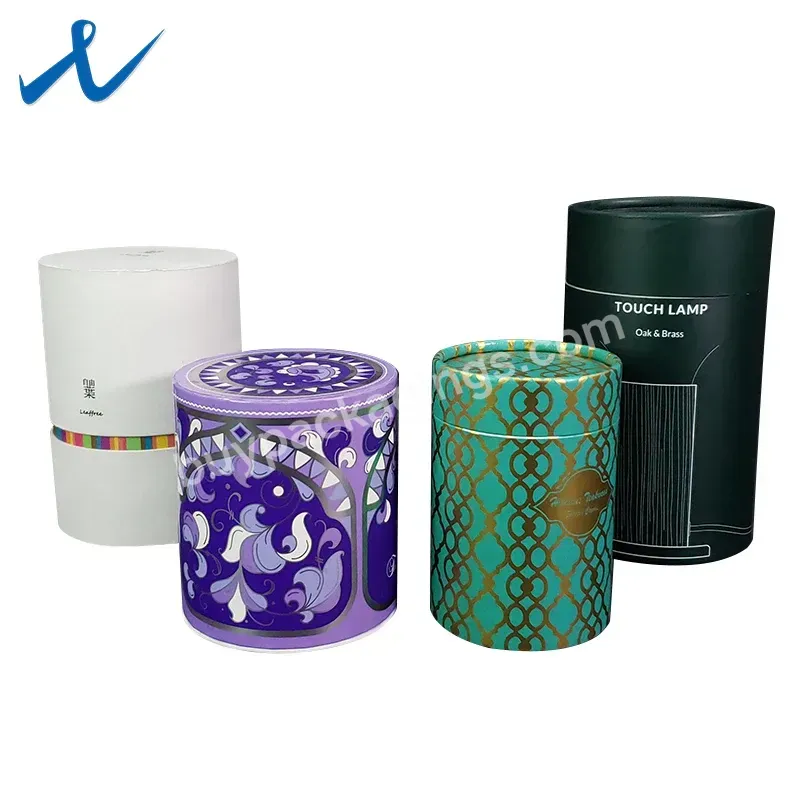 Eco Friendly Craft Color Paper Tube Custom Printing Cardboard Cylinder Packaging For Candle Gift Round Cosmetic Paper Jar Box